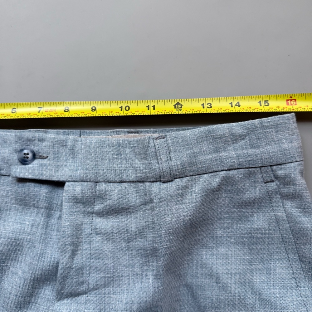 vtg Yves Saint Laurent YSL Linen Trouser Wide Leg Pants Women’s Blue 10 / Medium - Picture 5 of 12
